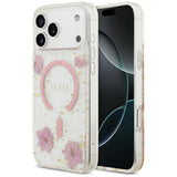 Guess Resin Flowers Glitter Hardcase with MagSafe for iPhone 17/18 Pro Max 6.9" Pink - GUHMP18XRBFGFGMP