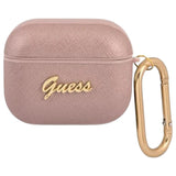 Guess Script Metal Collection Case For Airpods 3 Pink Saffiano - GUA3SASMP