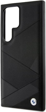 BMW Signature Leather Crossing Lines Pattern Hard Case for Samsung Galaxy S24 Ultra 6.8" Black - BMHCS24L23RCGPK