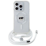 Karl Lagerfeld Crossbody IML Karl Head Case with Magsafe for iPhone 16 Pro Max 6.9" Clear - KLHMP16XHCKHNT