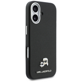 Karl Lagerfeld Karl & Choupette Head Pins Saffiano Case with MagSafe iPhone 17 6.3" Black - KLHMP17S6PFKCLK