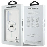 Karl Lagerfeld Button Karl Head Printed Logo Case with MagSafe for Samsung Galaxy S25 6.2" Clear - KLHMS25SHLSKIH