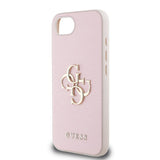 Guess PU Grained 4G Metal Logo Case for iPhone 16e Pink - GUHCPSE4PGT4MBP