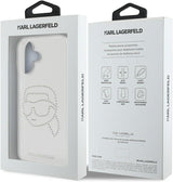 Karl Lagerfeld IML Rhinestones Karl Head Case for iPhone 16 6.1" Clear - KLHCP16SHKHDCELT