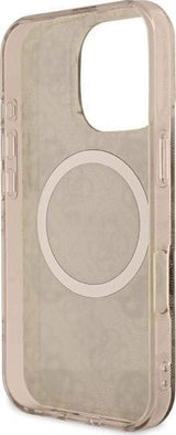 Guess IML Peony On 4G Background Case with MagSafe for iPhone 16 Pro Max 6.9" Brown - GUHMP16XH4PYEEW