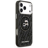 Karl Lagerfeld IML Glitter Karl & Choupette Heads Logo Case with MagSafe for iPhone 17 Pro Max 6.9" Black - KLHMP17XHMKBKCHOK