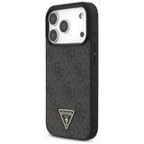 Guess 4G Triangle Logo With Pearl Strap MagSafe Case for iPhone 17 Pro 6.3" Black - GUHMP17LP4TSDPPSK