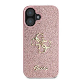 Guess IML Glitter Circle Case with MagSafe for iPhone 16 6.1" Pink - GUHCP16SHG4SGP