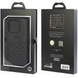Audi GT Synthetic Leather Hard Case for iPhone 15 Pro 6.1" Black - AU-TPUPCIP15P-GT/D2-BK