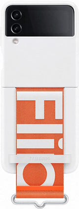 Samsung Galaxy Z Flip 4 Silicone Cover with Strap White - EF-GF721TWEGWW