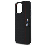 BMW M Series Silicone Hexagon Red Line Case with MagSafe for iPhone 16 Pro Max 6.9" Black - BMHMP16X23SHER