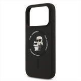 Karl Lagerfeld Liquid Silicone Karl and Choupette with MagSafe Case for iPhone 17 Pro 6.3" Black - KLHMP17LSCMKCRHK