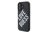 Guess 4G Big Love Logo Leather Case with MagSafe for iPhone 16 6.1" Black - GUHMP16SP4PLGWK