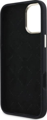 Guess 4G Logo Strass Silicone Case for iPhone 16 6.1" Black - GUHCP16SM4DGPK