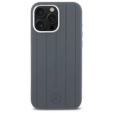 Mercedes Benz Silicone Vertical Tonal Stripes Case with MagSafe for iPhone 16 Pro Max 6.9" Grey - MEHMP16X23SUVSA