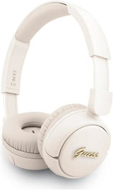 Guess Script Metal Logo On Ear Wireless Headphone Beige - GUBHV6SCE
