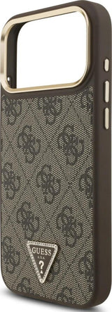 Guess 4G Triangle Logo Case with MagSafe for iPhone 17 Pro Max 6.9" Brown Gold - GUHMP17XP4GTDGMW