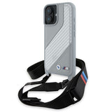 BMW M Series Carbon Stripe & Strap Case for iPhone 16 6.1" Grey - BMHCP16S23PSCCG