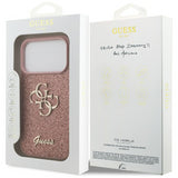 Guess PU Fixed Glitter Big 4G Metal Logo Case for iPhone 17 Pro 6.3" Pink - GUHCP17LHG4SGP