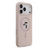 Karl Lagerfeld Liquid Silicone Karl and Choupette with MagSafe Case for iPhone 17 Pro Max 6.9" Pink - KLHMP17LSCMKCRHP