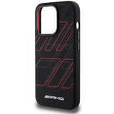 Mercedes AMG Large Rhombuses Pattern Silicone Case with MagSafe for iphone 15 Pro 6.1" Black - AMHMP15L23SSPK