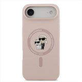 Karl Lagerfeld Liquid Silicone Karl and Choupette Case with MagSafe for iPhone 17 Air 6.5" Pink - KLHMP17MSCMKCRHP