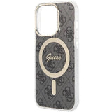 Guess IML 4G with MagSafe Hard Case for iphone 15 Pro 6.1" Black - GUHMP15LH4STK