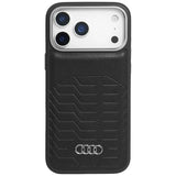 Audi GT Synthetic Leather Hardcase with MagSafe for iPhone 17 Pro 6.3" Black - AU-TPUPCMIP17P-GT/D3-BK