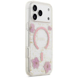 Guess Resin Flowers Glitter Hardcase with MagSafe for iPhone 17/18 Pro Max 6.9" Pink - GUHMP18XRBFGFGMP