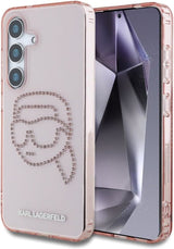 Karl Lagerfeld Rhinestones Karl Head Logo Case for Samsung Galaxy S25 6.2" Pink - KLHCS25SHKHDCELP