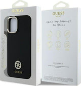 Guess 4G Logo Strass Silicone Case for iPhone 16 6.1" Black - GUHCP16SM4DGPK