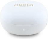 Guess Glossy Classic Logo TWS Wireless Earphones White - GUTWST7FCEEH