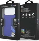 BMW M Series Silicone Vertical Logo Case with MagSafe for iPhone 17 Pro Max 6.9" Blue - BMHMP17X25SDBSV