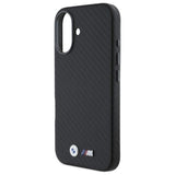 BMW M Series Carbon Wrapped Metal Logo Hardcase for iPhone 16 6.1" Black - BMHCP16S23PUFWC