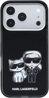 Karl Lagerfeld IML Karl & Choupette Bodies Sketch Print Case with MagSafe for iPhone 17/18 Pro 6.3" Black - KLHMP18L6HKCIDK