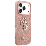 Guess PU Fixed Glitter Big 4G Metal Logo Case for iPhone 17 Pro 6.3" Pink - GUHCP17LHG4SGP