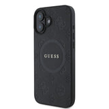 Guess Saffiano Peony Classic Logo Case with MagSafe for iPhone 16 6.1" Black - GUHMP16SAPSMEK