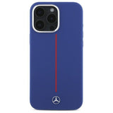 Mercedes Benz Silicone Red Stripe Case with MagSafe for iPhone 16 Pro Max 6.9" Navy Blue - MEHMP16X23SUMRV