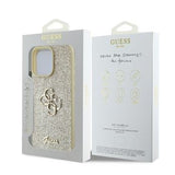Guess Fixed Glitter Big 4G Logo Case for iPhone 16 Pro 6.3" Gold - GUHCP16LHG4SGD