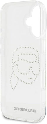 Karl Lagerfeld IML Rhinestones Karl Head Case for iPhone 16 6.1" Clear - KLHCP16SHKHDCELT