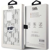 Karl Lagerfeld IML Choupette Head & Monogram Case for iPhone 15 Pro Max 6.7" Clear - KLHCP15XHKLPCHT