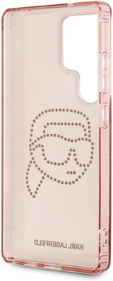 Karl Lagerfeld Rhinestones Karl Head Logo Case for Samsung Galaxy S25 Ultra 6.9" Pink - KLHCS25LHKHDCELP