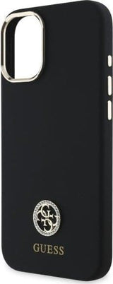 Guess 4G Logo Strass Silicone Case for iPhone 16 6.1" Black - GUHCP16SM4DGPK