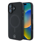 Mercedes Plain Smooth Leather Case with MagSafe for iPhone 16 6.1" Black - MEHMP16S23RCMK