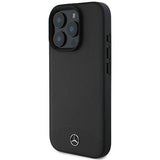 Mercedes Textured And Plain Leather Case with MagSafe for iPhone 16 Pro Max 6.9" Black - MEHMP16X23RBARK