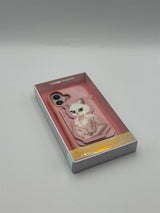 Nimmy White Cat Magnetic Combo Case with Detachable MagSafe Card Holder Stand for iPhone 17 6.3" Pink - N-CXMC-KTZH-IP17-04