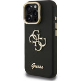 Guess PU Grained 4G Logo Stand Camera Frame Case for iPhone 16 Pro 6.3" Black - GUHCP16LPCS4GSK