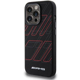 Mercedes AMG Large Rhombuses Pattern Silicone Case with MagSafe for iphone 15 Pro 6.1" Black - AMHMP15L23SSPK