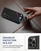 BMW Carbon Tricolor with MagSafe Case for Samsung Galaxy S24 6.2" Black - BMHMS24S23PUDTK