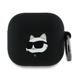 Karl Lagerfeld 3D Choupette Head Silicone Case for Airpods 4 Black - KLA4RUNCHK